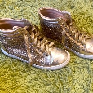Size 7 Hightop gold glitter and metallic shoes